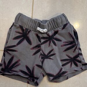 Zara Kids Charcoal and Black Leaf Shorts